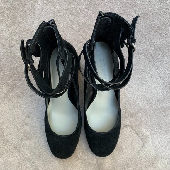 1.State Makal Genuine Suede Strappy Flared Heels Sz8 - Picture 12 of 16